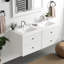 Ensemble de meuble-lavabo 24 po avec lavabo, armoire de rangement flottante avec portes et tiroirs, meuble-lavabo mural moderne avec surface peinte, blanc