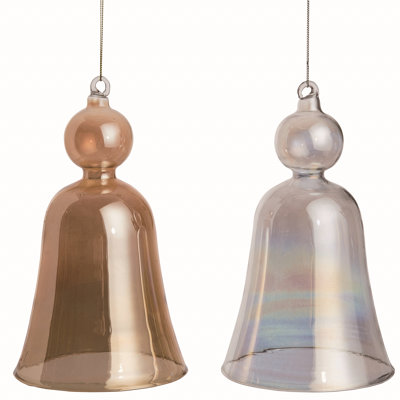 5.25'' Glass Christmas Chimes And Bells Holiday Shaped Ornament