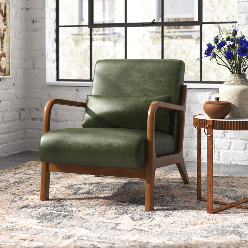 Fauteuil de 26 po de largeur Bradley, Similicuir vert forêt