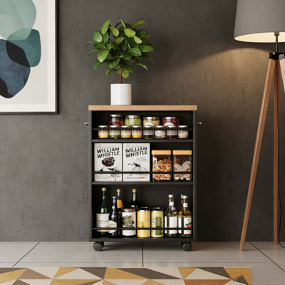 4-Tier Slim Rolling Storage Cart for Small Place Kitchen Organizer