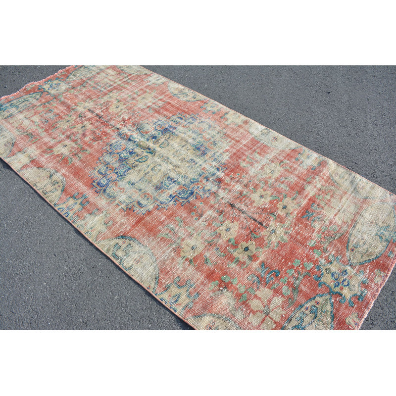 Tapis rétro, tapis en laine bleue, tapis de luxe, tapis de 4,2 x 8,7 pi, tapis turcs, tapis de chambre à coucher