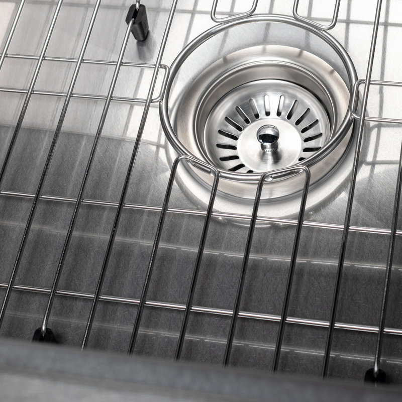 ZLINE 30" Garmisch Undermount Single Bowl Fingerprint Resistant Stainless Steel Kitchen Sink with Bottom Grid and Accessories