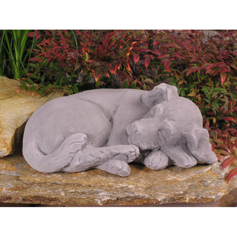 Statue chiot endormi, Gris antique