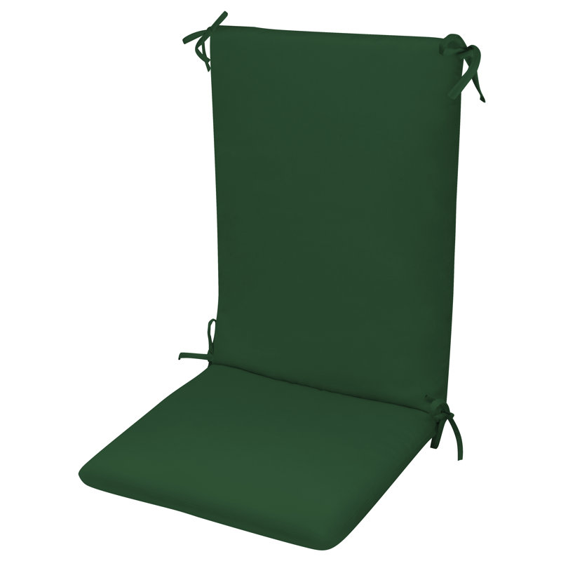 Coussin de chaise de salle à manger d'intérieur/extérieur à dossier élevé, Toile Sunbrella® vert forêt