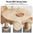 Round Farmerhouse Wooden Dining Set with French Dining Chairs, Faux Leather Dining Chairs-62091719-62091738