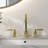 Luxury Knurled Brass Faucet With Cross Handles 8-Inch Widespread 3 Hole Gooseneck Faucet-111145940