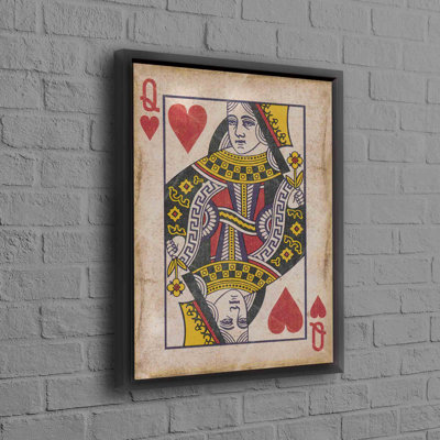 Abstract Queen Playing Card Printed Canvas for Modern Play Room Wall Decor