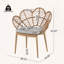 Ensemble de 2 chaises Papasan en osier - rotin en PE, pieds en teck et coussins hydrofuges pour patio