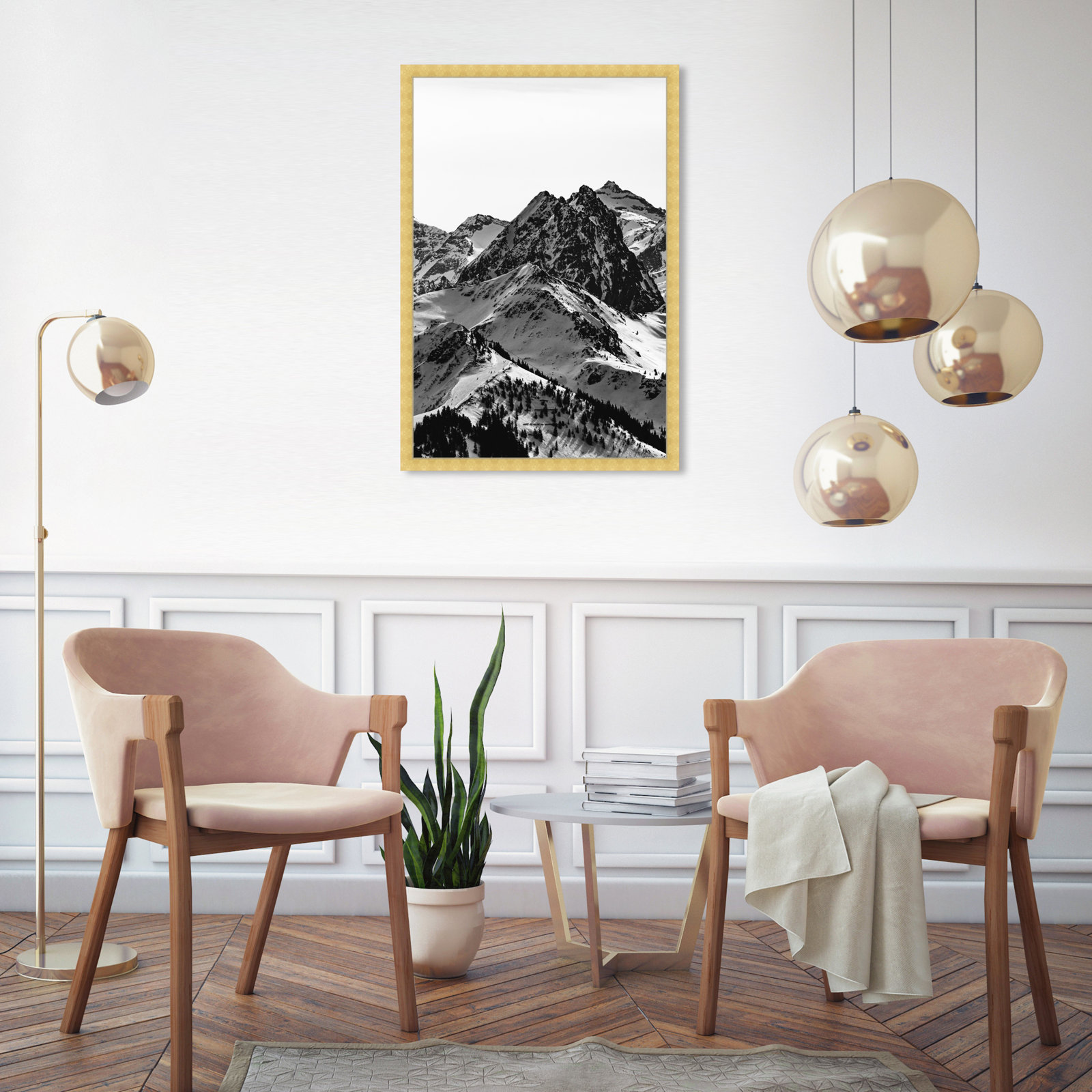 Up The Mountain by Oliver Gal, Gold, 32" H x 22" W x 0.5" D