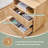 Fluted End Table with Charging Station, 21.65" Wide Side Table with 2 Drawers-1436460003