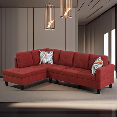 Ensemble de canapé modulaire en flanelle de 103 po 2 pièces avec méridienne 103 po Verona 