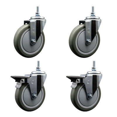 Polyurethane Wheel Swivel 3/8 Inch Threaded Stem Caster SCC