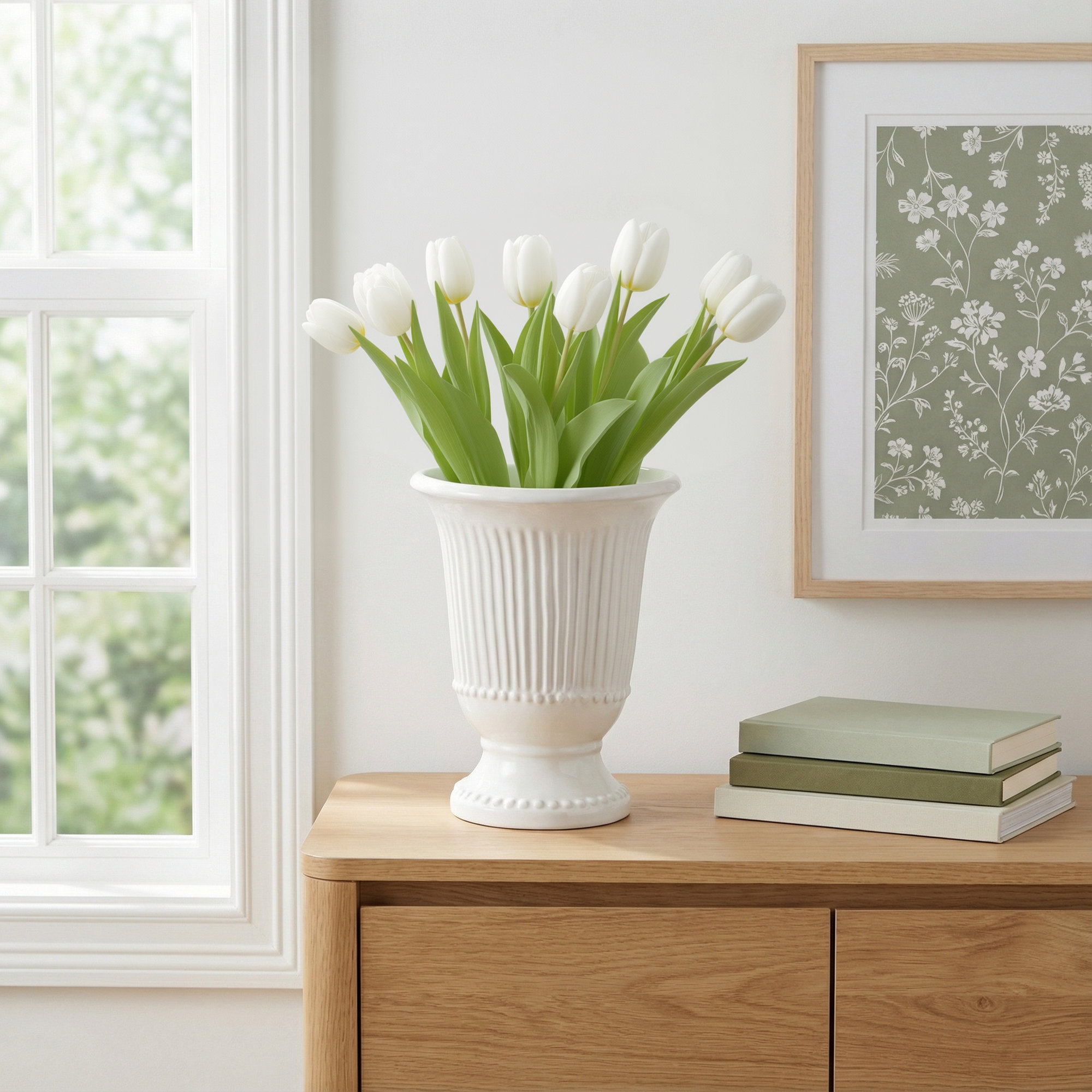 Toddy Classic White 9.13" Ceramic Table Vase