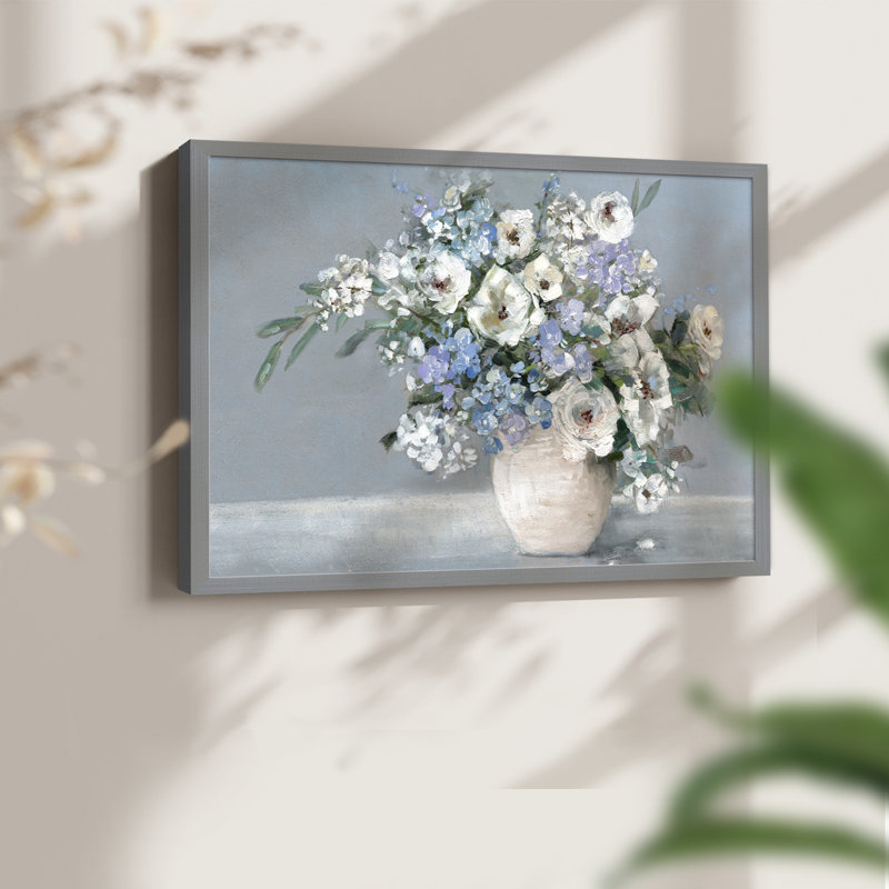 Countryside Bouquet -Framed Print - Restickable, Gray, 16" H x 20" W