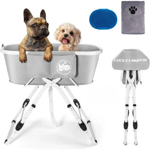 Elevated Portable And Foldable Dog Bathtub