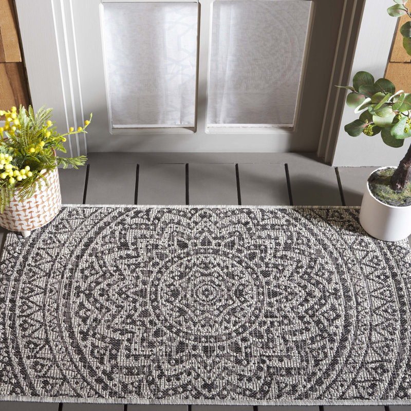 Atlanta Light Grey/Beige Indoor/Outdoor Rug, Rectangle 79 x 152 cm