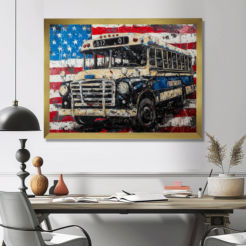 «Kyston - Usa Patriotist», reproduction sur toile encadrée, H 30 po x l 40 po, Floater Framed, Doré