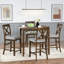 5 pièces en bois Twiggs avec table carrée et 4 chaises à dossier croisé-1352610530