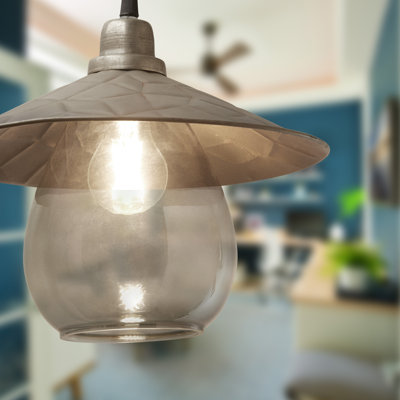 Virna 11.8"W 1-Light Glass and Metal Pendant