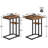 Foldable End Table C Shaped Side Table with Storage Shelf-1746014653