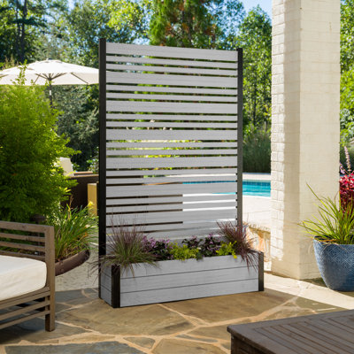6ft H x 3.8ft W x 1ft L (1 Screen w/Planter) Freestanding Enclo Florence Patio Privacy Screen With Planter Box, Privacy Planters for Patio, Privacy Wall Outdoor Privacy Screen