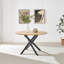Hadlow Veneer & Metal Round Dining Table With Eubanks Fabric Chairs - Modern Statement Design-1145382846