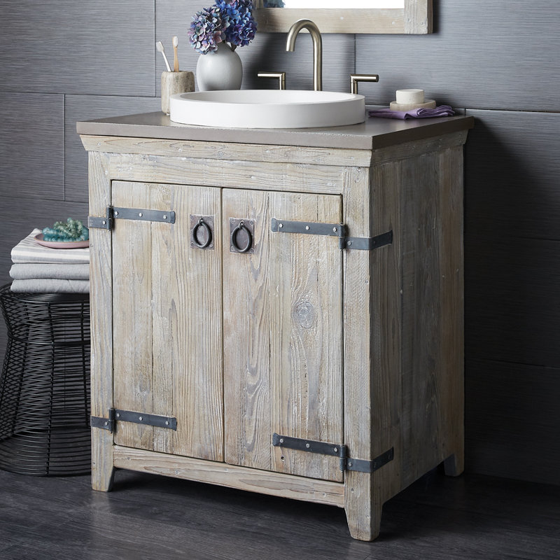 NativeStone 30.5" Single Bathroom Vanity Top, Charcoal
