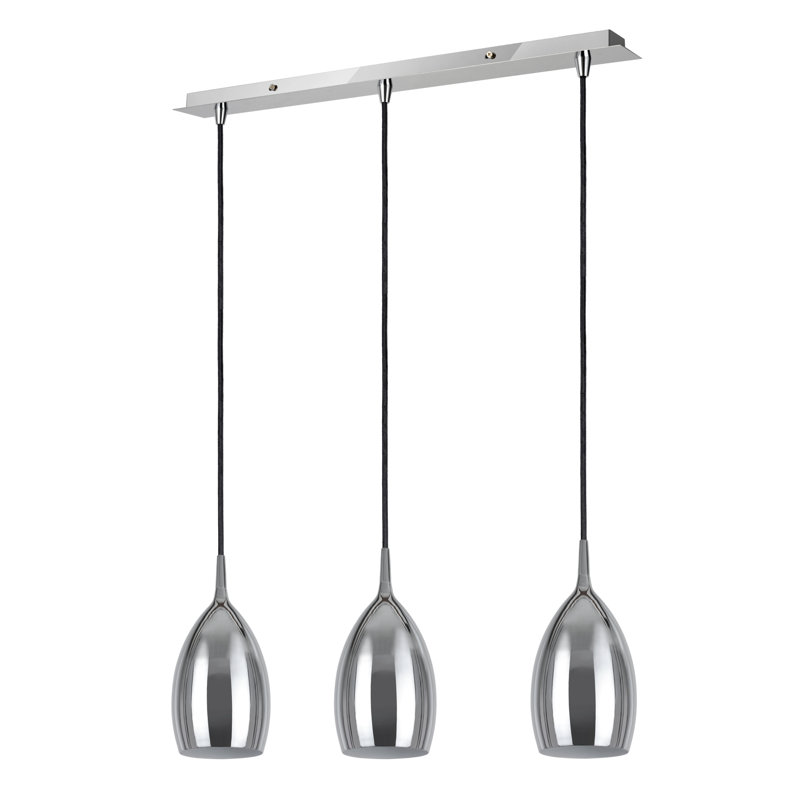 Lowder 3 - Light Kitchen Island Pendant, Chrome