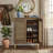 Freestanding Shoe Storage Cabinet, Breathable Louvered Doors & Adjustable Removable Shelves, Anti-Tip Design Suitable For Entryway