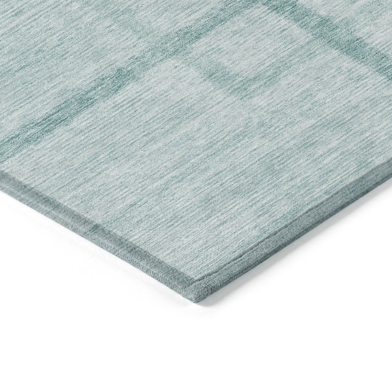Tapis intérieur / extérieur rond 8 pi bleu sarcelle et turquoise