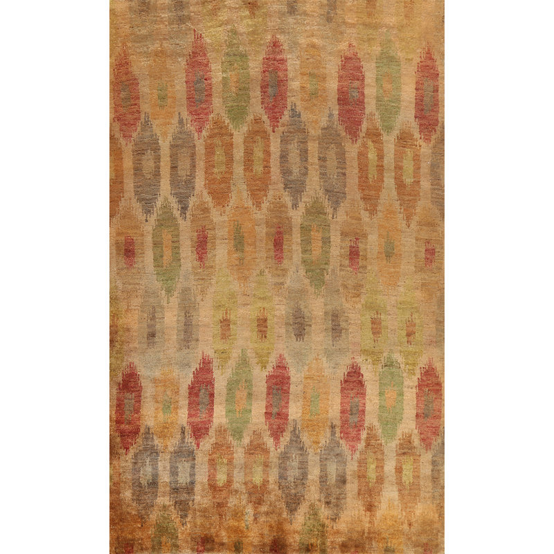 Tapis unique en jute noué à la main 8 pi 11 po x 12 pi 6 po nouvel âge en rouge / brun / gris