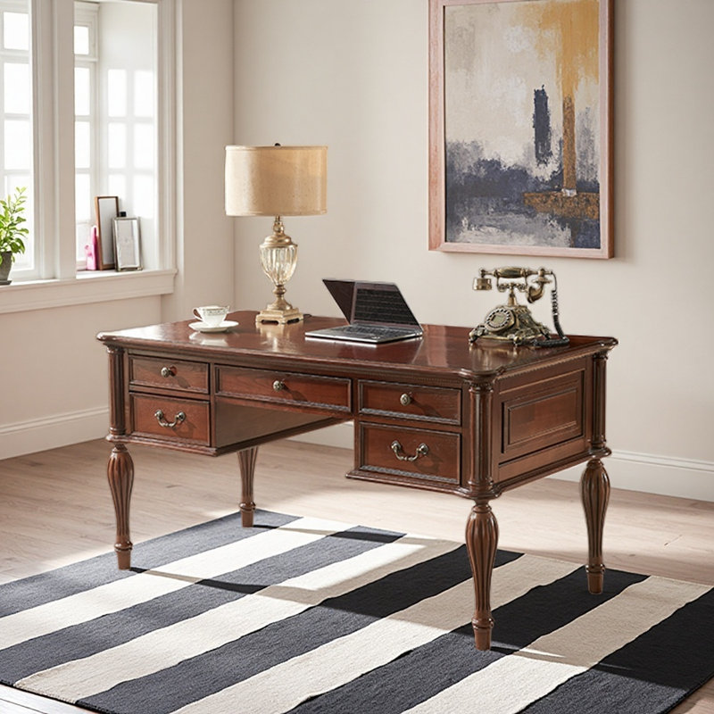 Bureau de style américain rétro, H 30,71 po x l 59,06 po x P 29,53 po