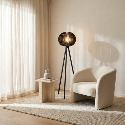 Lampe sur pied géométrique noire Aura