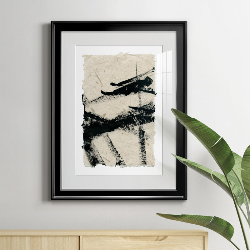 «Lines Crossed II», peinture sur toile encadrée, Noir, H 22,5 po x l 30,5 po x P 1,5 po