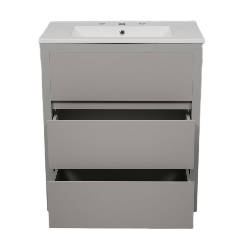 60" Double Sinks Bathroom Vanity Set, Gray