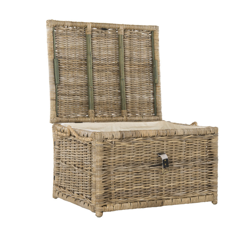 Caden Wicker Trunk, Natural, 18.3" H x 29.9" W x 23.6" D