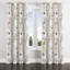 Rideaux à motif floral - Rideau à œillets beige sable et fleurs de jardin - 1 panneau-1501422033-1501422035