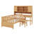 Multifunctional Wood Platform Bed With Bookshelf At The Head Of The Bed, Built-In Desk And Matching Chair