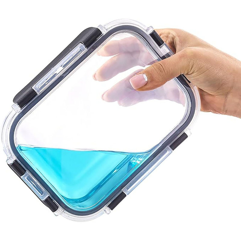 JoyFul 24-Piece Clear and Black Glass Meal Prep Containers Set