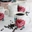 Ensemble de grandes tasses à motif floral en céramique de 16 oz en blanc et rose Martha Stewart