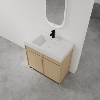 Freestanding Bathroom Vanity With White Resin Sink