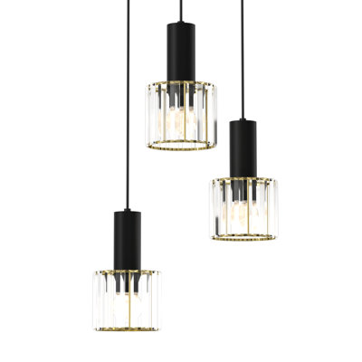 Cristal 3 - Light Black Cylinder Pendant