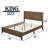 Esaiah Solid Wood Bed Frame with MDF Headboard and Footboard,Oak-394463441
