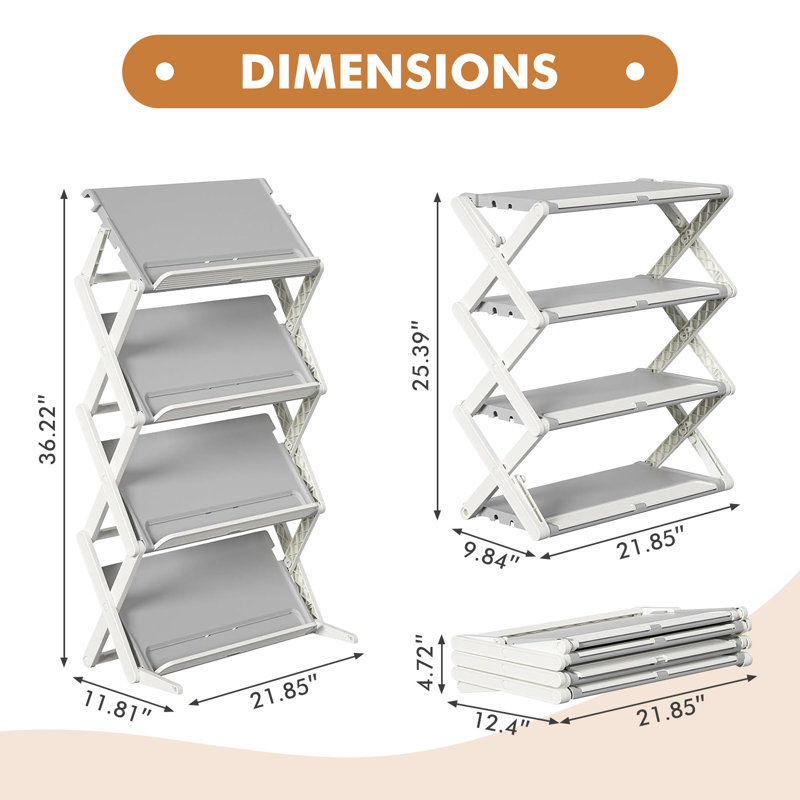 12 Pair Stackable Shoe Rack