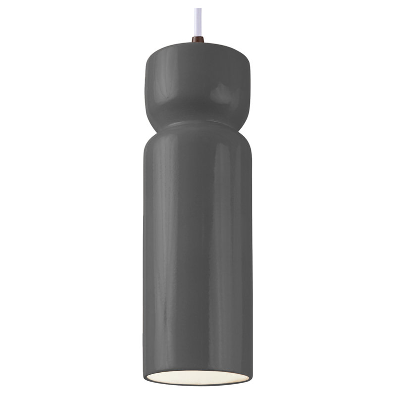 Luminaire suspendu sablier 1 lumière Ashford, Bronze foncé, Gris brillant