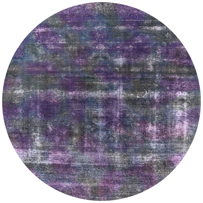 Tapis mauve / gris Riback, Rond 4 pi