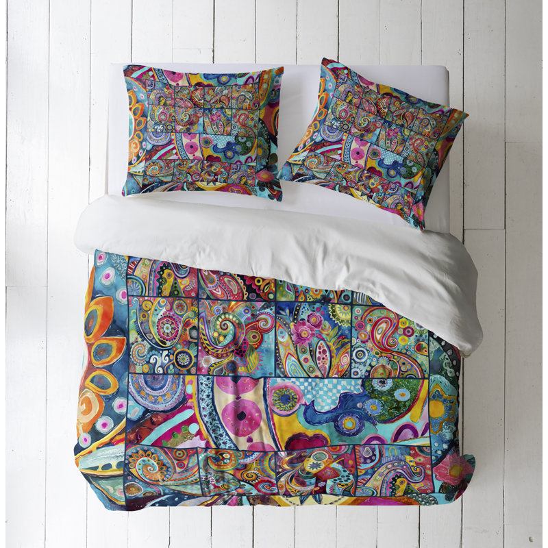 Modern & Contemporary Polyester Abstract Duvet Cover, Twin Duvet Cover + 1 Queen Sham