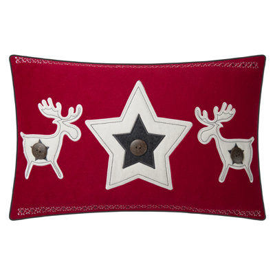  Christmas Decor Accent Pillow Covers Deer Applique Decorative Throw Lumbar Pillowcase