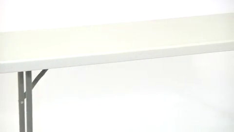 Kathryn 72'' Round White Plastic Folding Table with Gray Metal Frame