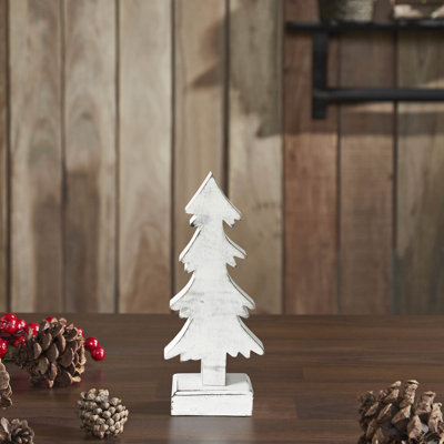 Figurine de Noël en bois blanc